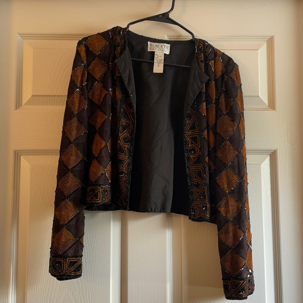 Vintage BlackTie Oleg Cassini Beaded Jacket